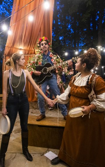 theater production with students acting