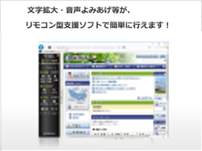 Easily enlarge text or listen to content read aloud with remote control-style assistive software!